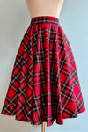 Red Plaid Circle Skirt by Banned