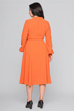 Orange Spice Long Sleeve Caterina Dress by Collectif