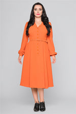 Orange Spice Long Sleeve Caterina Dress by Collectif