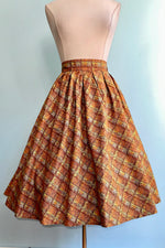 Rust Multi Plaid Doris Skirt by Retrolicious