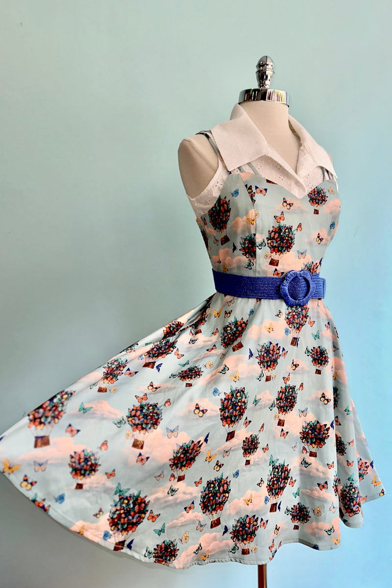 Butterfly Air Balloon Dress in Blue by Voodoo Vixen