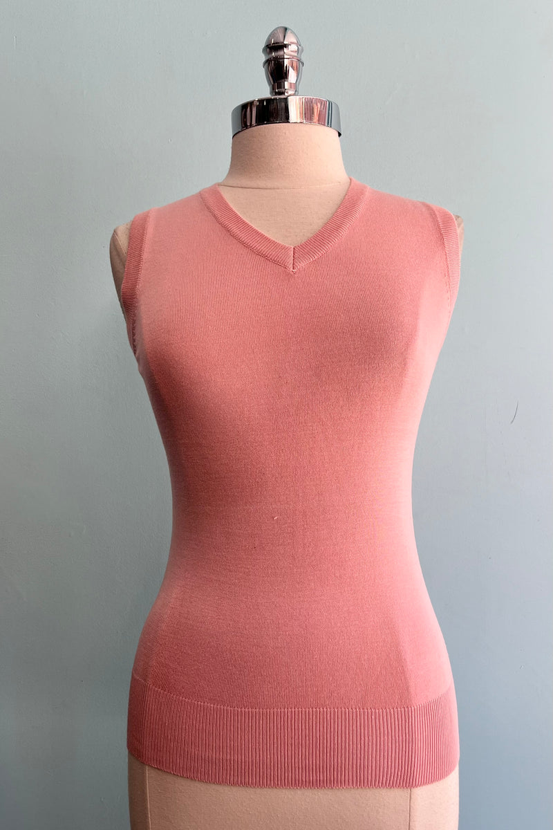 Baby Pink V-Neck Sweater Vest