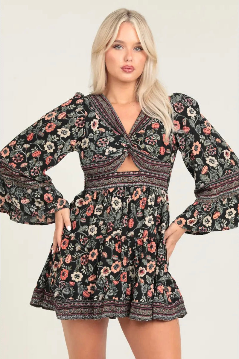 Floral Cut-out Mini Dress by Angie – Modern Millie