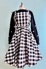 Black and White June Gingham Tie-Shoulder Sundress by Banned