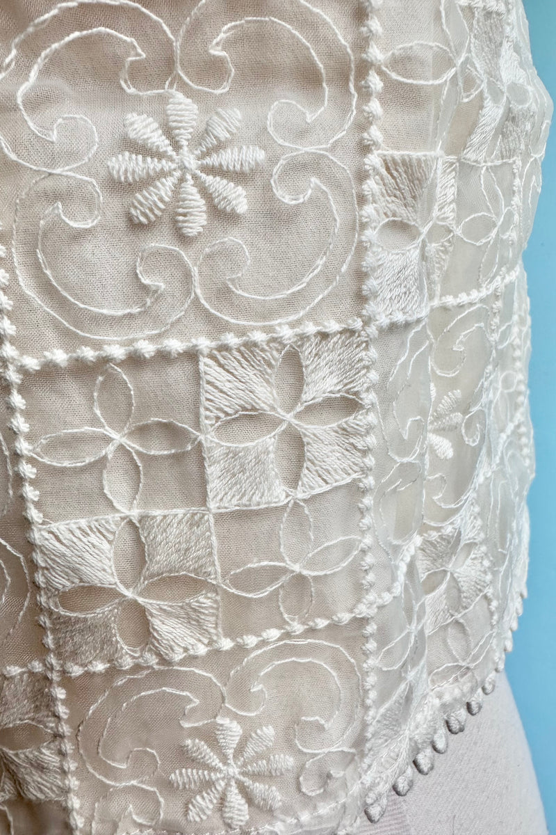 Cream Lace Eyelet Vest