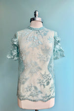 Mint Ruffle Sleeve Top by Tulip B.