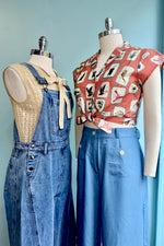 Wide Leg Denim Overalls