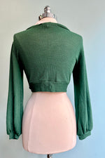 Green Knit Grace Full Sleeve Sweet Sweater by Heart of Haute