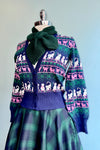 Cat Snowflake Fair Isle Cardigan Sweater