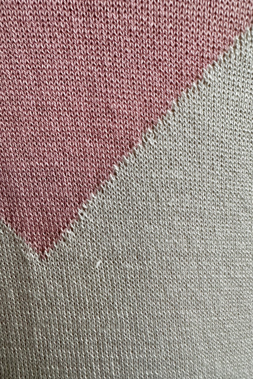 Oatmeal and Pink Heart Pullover Sweater