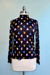 Long Sleeve Heart Jersey Top in Black by Compania Fantastica