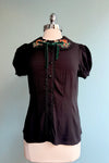 Squirrel Embroidered Chester Top by Hell Bunny