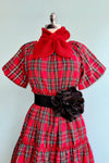 Red Plaid Serena Midi Dress