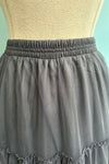 Charcoal Mesh Midi Skirt