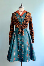 Forest Portrait Betty Lou Dress in Teal by Heart of Haute