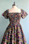 Purple Ditsy Floral Smocked Dress