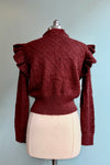 Pointelle Cardigan in Bordeaux