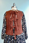 Chestnut Knit Tie Front Vest
