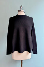 Black Fluid Knit Jersey Top by Compania Fantastica