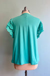 Mint Eyelet Sleeve T-Shirt Top