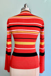 Orange Striped Mock Neck Sweater by Voodoo Vixen