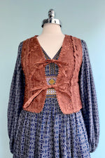 Border Print Mini Dress in Navy