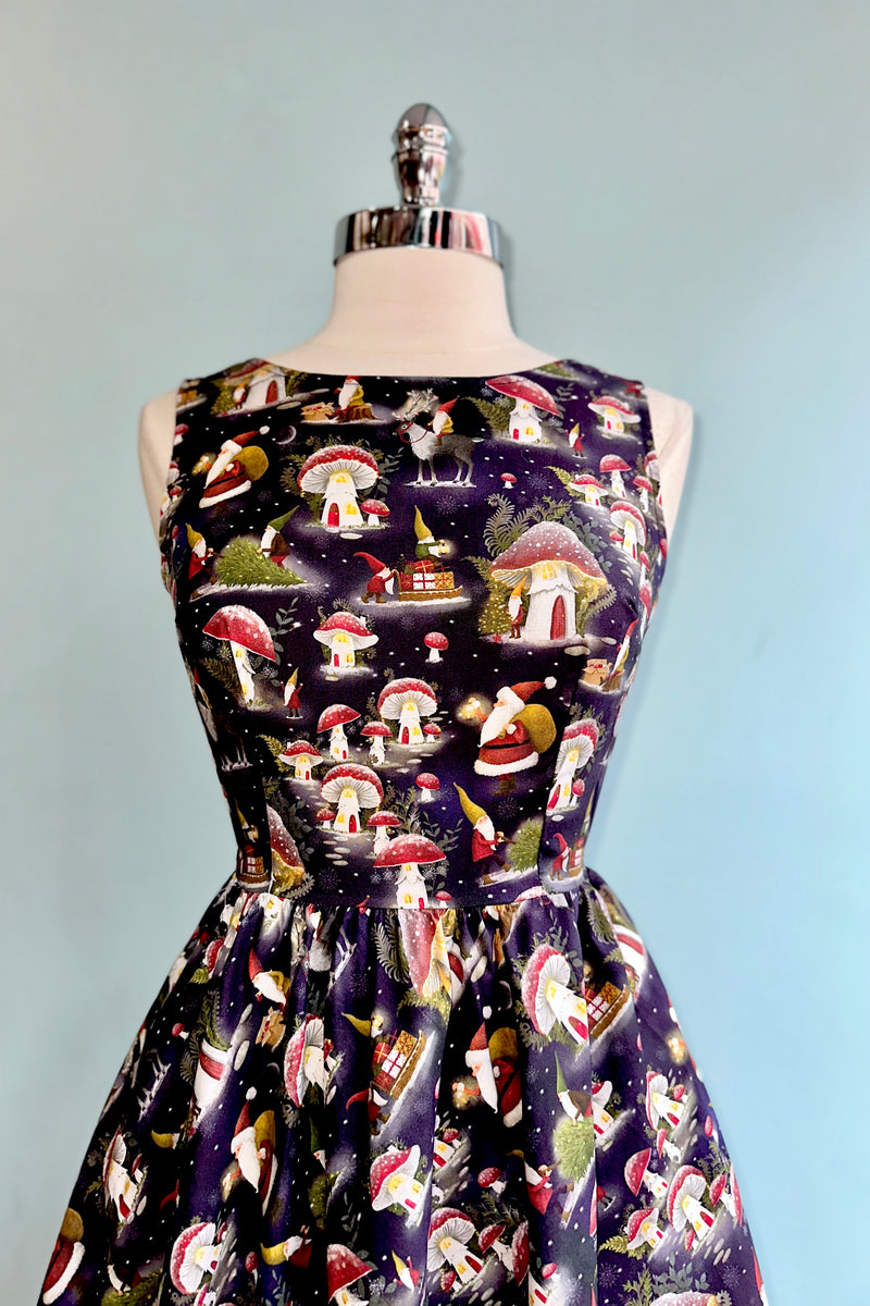 Holiday Gnomes Midi Dress by Retrolicious