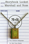 Green Filagree Little Women Book Locket Necklace by Marshall and Rose