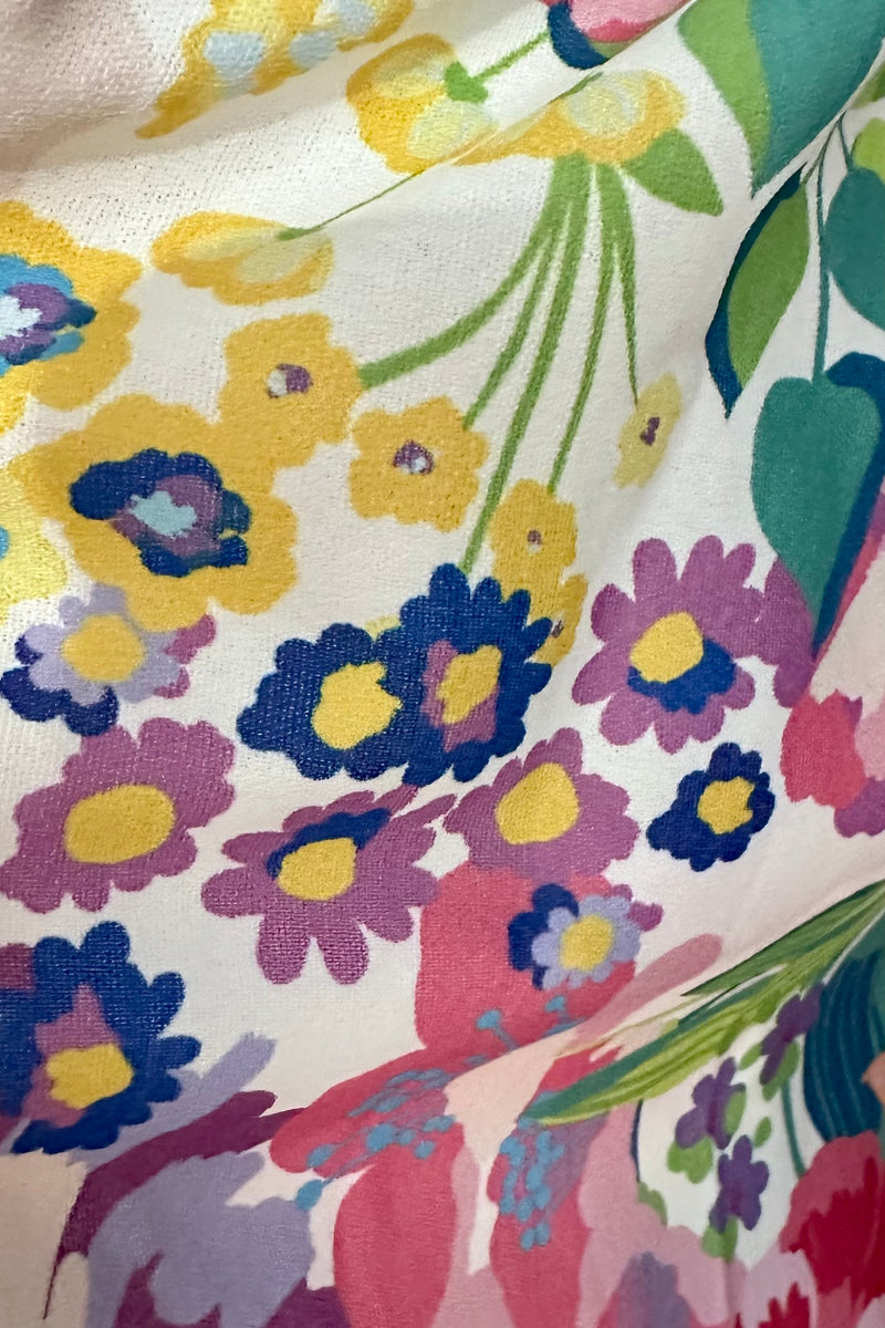 Rainbow Floral Tie-Shoulder Midi Dress