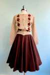 Burgundy Herringbone Sophie Skirt by Timeless London