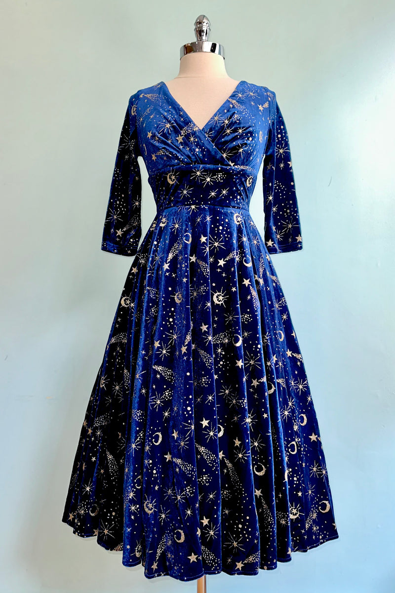 Blue Luna Celestial Velvet Dress by Banned