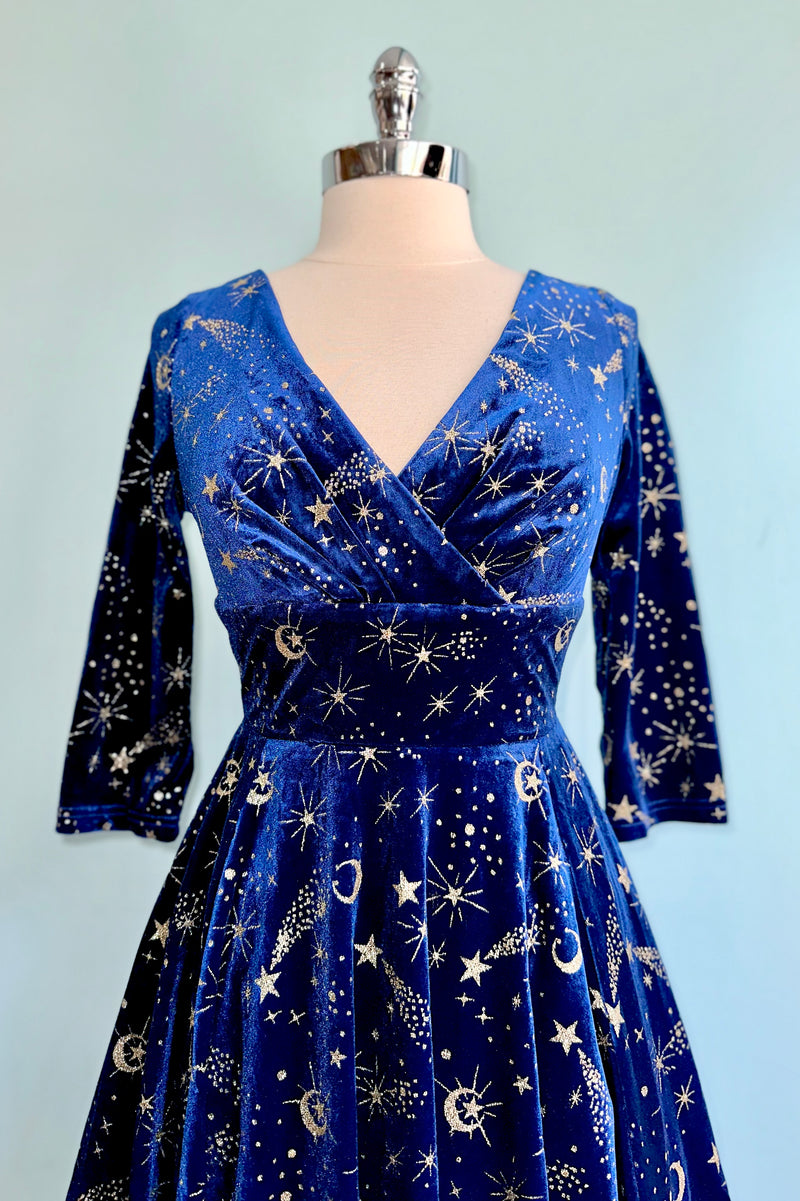 Blue Luna Celestial Velvet Dress by Banned