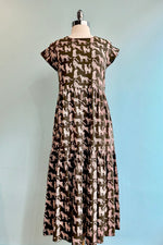 Green Leopard Tiered Jersey Dress by Mata Traders