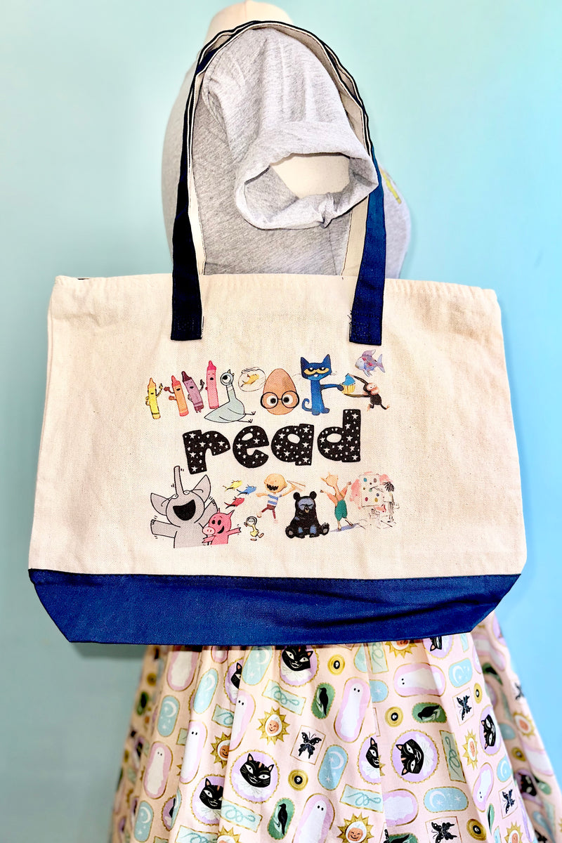 Kids Book Characters Canvas Zipper Tote Bag