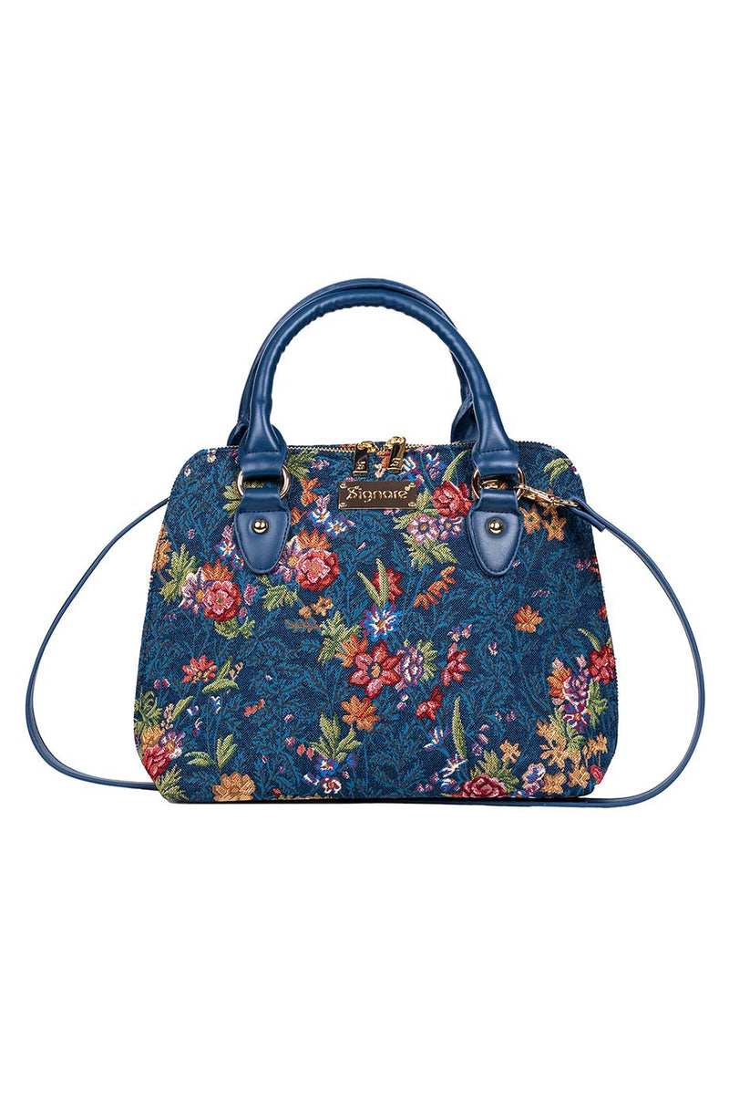 Meadow Blue Victoria and Albert Museum Satchel Tapestry Bag