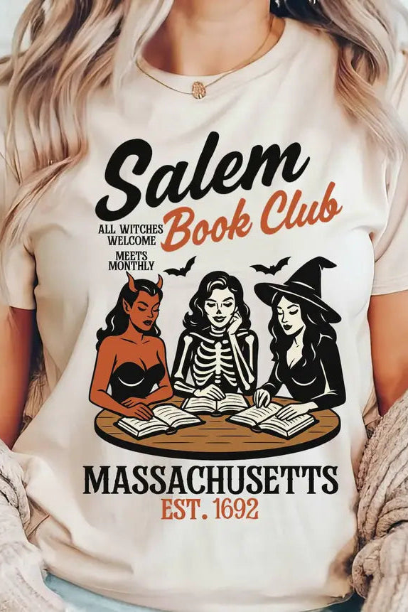 Salem Book Club T-Shirt in Off-White