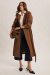 Belted Trench Coat in Washed Leopard