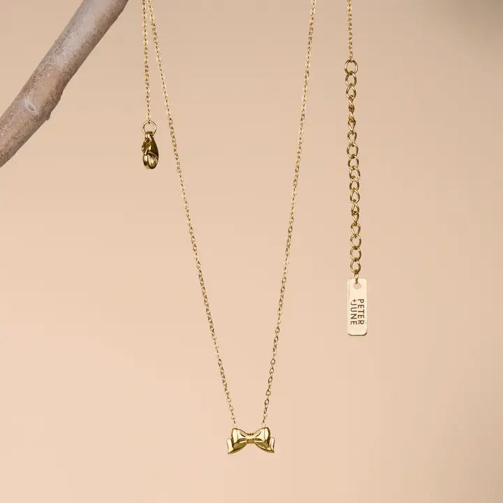 Tiny Bow Necklace by Peter and June
