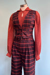 Black and Orange Check High-Waisted Pants by Timeless London