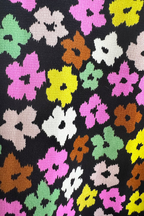 Magenta and Green Daisy Print Full Skirt by Tulip B.