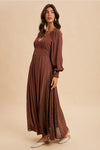 Lace Panel Maxi Dress in Mocha