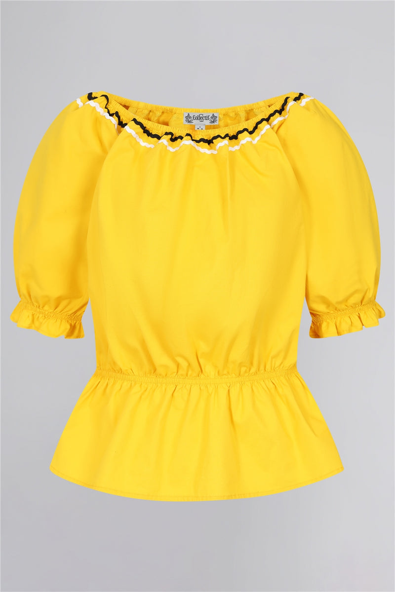 Alda Ric-Rac Top in Yellow by Collectif