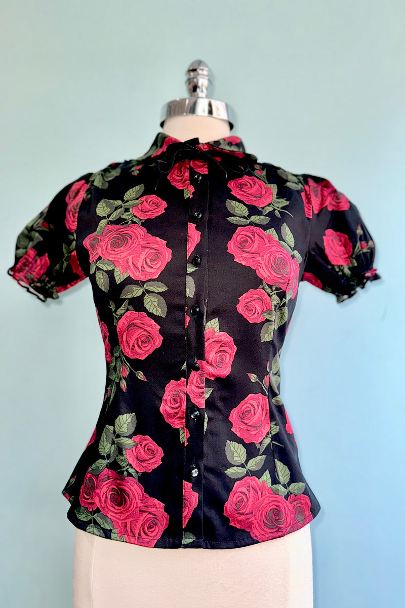 Lilly Roses Blouse in Black by Banned