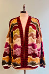 Wavy Colorblock Hand Crochet Cardigan