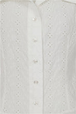 Broderie Anglaise Hillary Top in White by Collectif