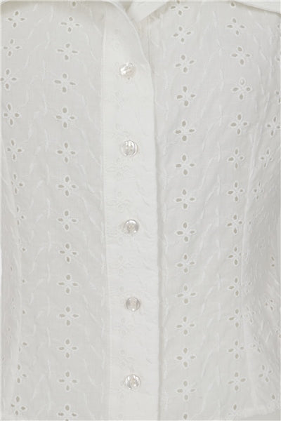 Broderie Anglaise Hillary Top in White by Collectif