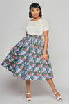 Tropical Oasis Button Front Full Skirt by Collectif