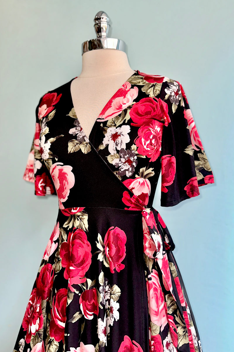 Rose Red Aurora Wrap Dress by Wax Poetic