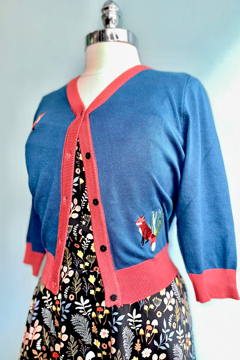 Fabled Fox Embroidered Skye Cardigan by Miss Lulo