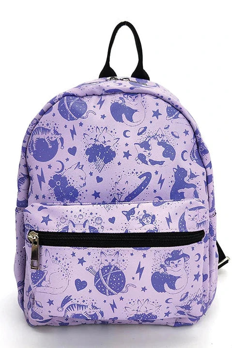 Lavender Celestial Cat Backpack Modern Millie